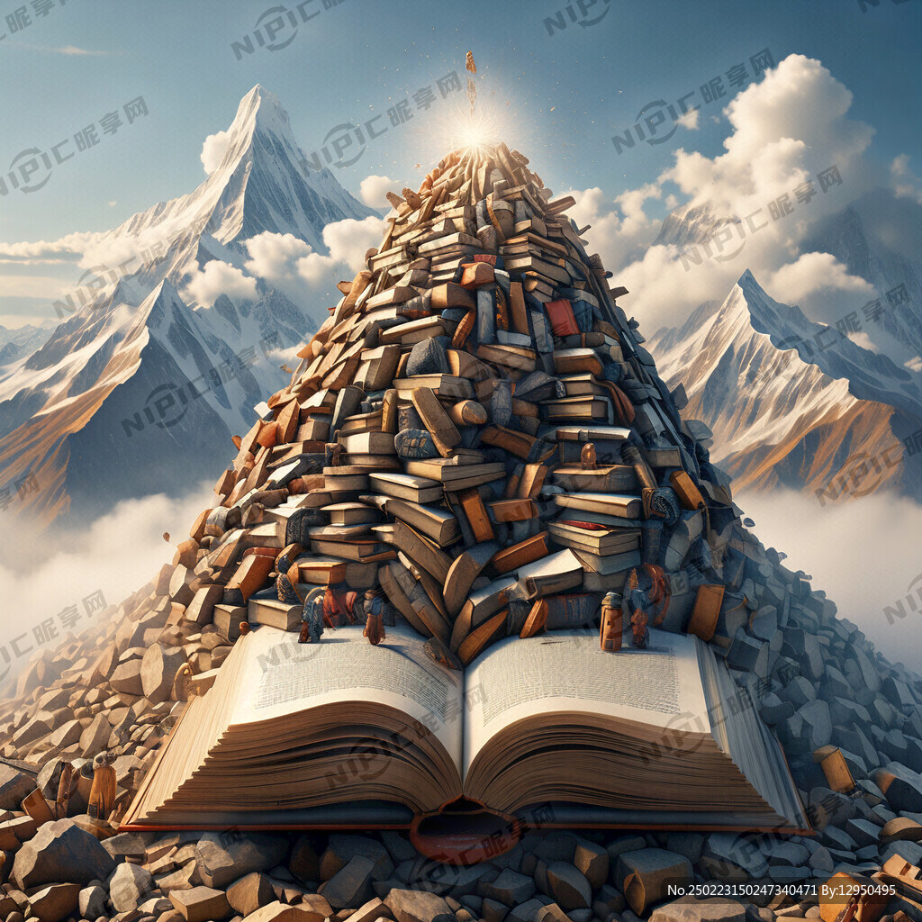 书做成的山