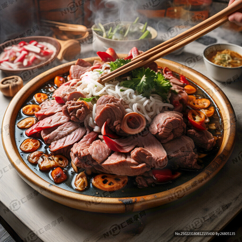 青海西宁炕锅羊肉 色泽鲜美