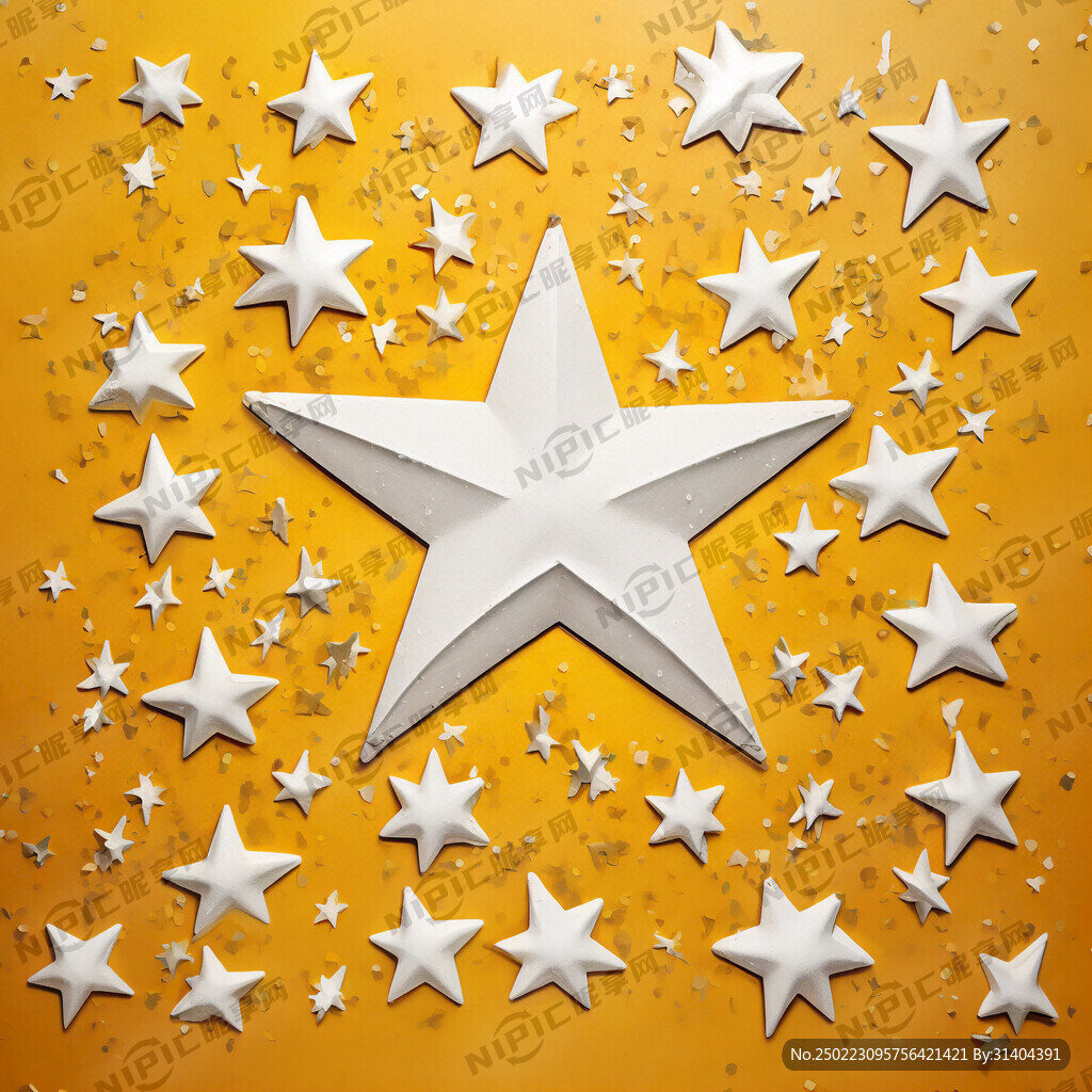 黄色手绘背景加白色星星点缀