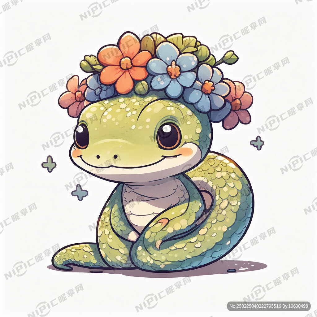 设计一个可爱版的小蛇 卡通形象