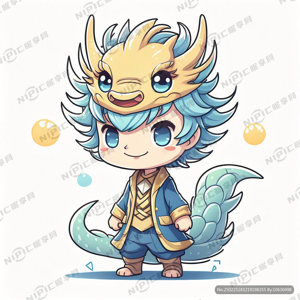 设计一个可爱版的龙王 形象