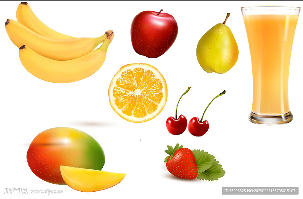 各类水果卡通水果       