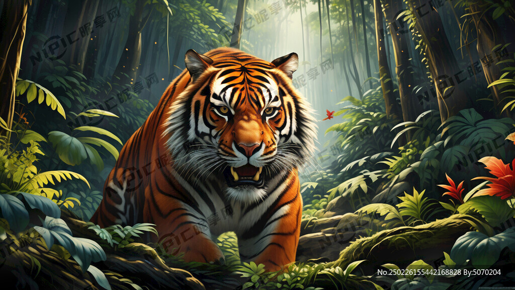 丛林大场景 森林3d画 壁纸