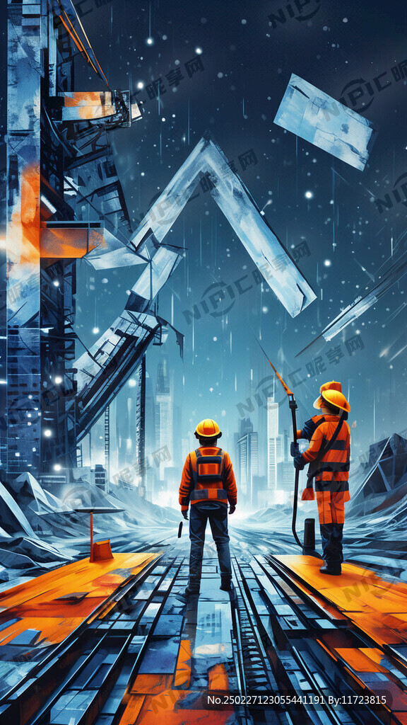 安全施工 图像抽象有艺术感