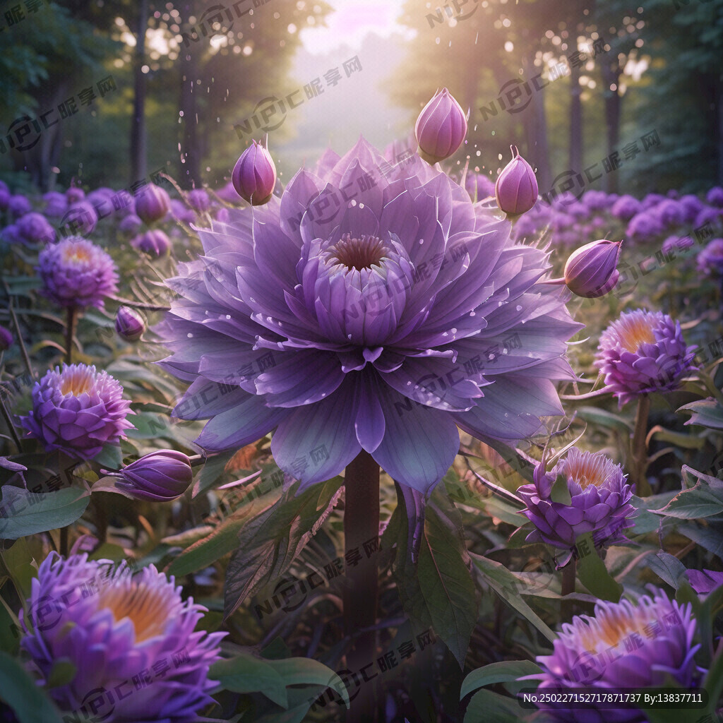 盛开在夏天的紫昙花