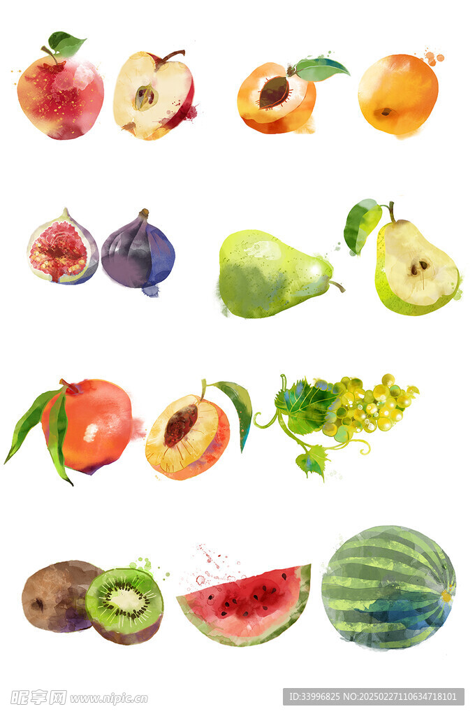 各类水果卡通水果       