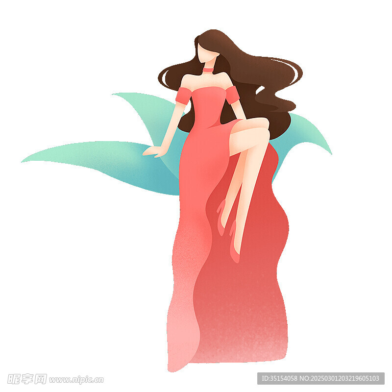 女神节插画人物