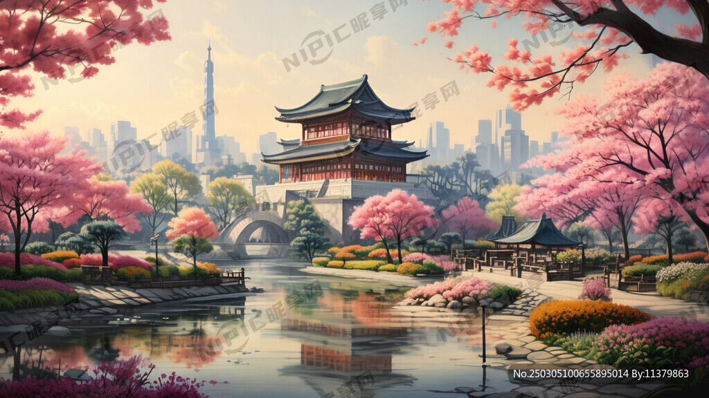 彩铅 户外风景 春天 上海嘉定