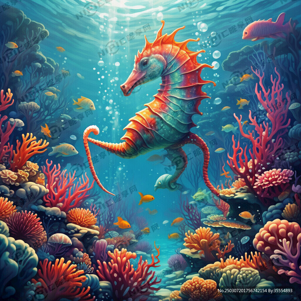 在那片五彩斑斓、海马以一种奇妙