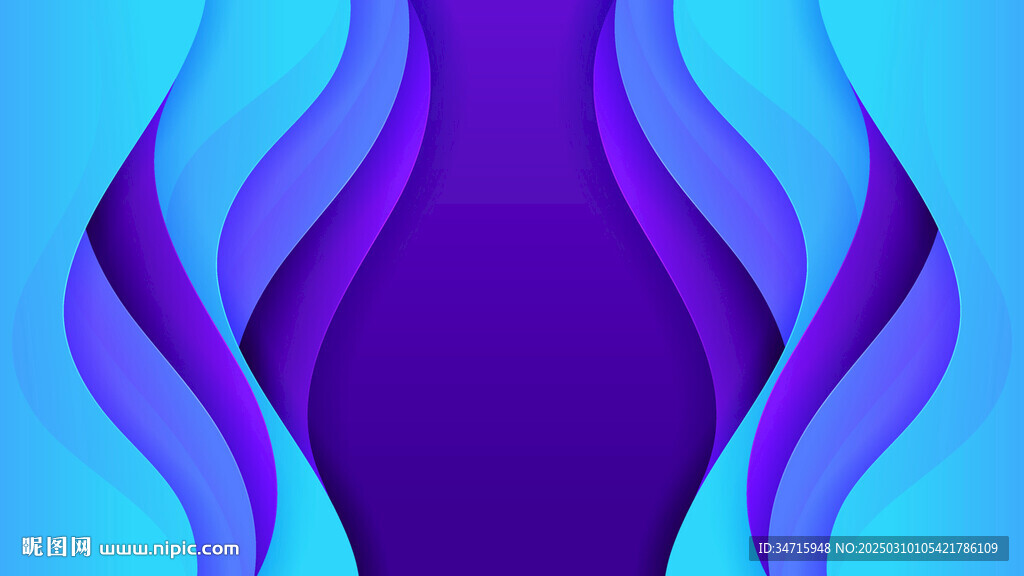 蓝色渐变抽象波浪矢量背景