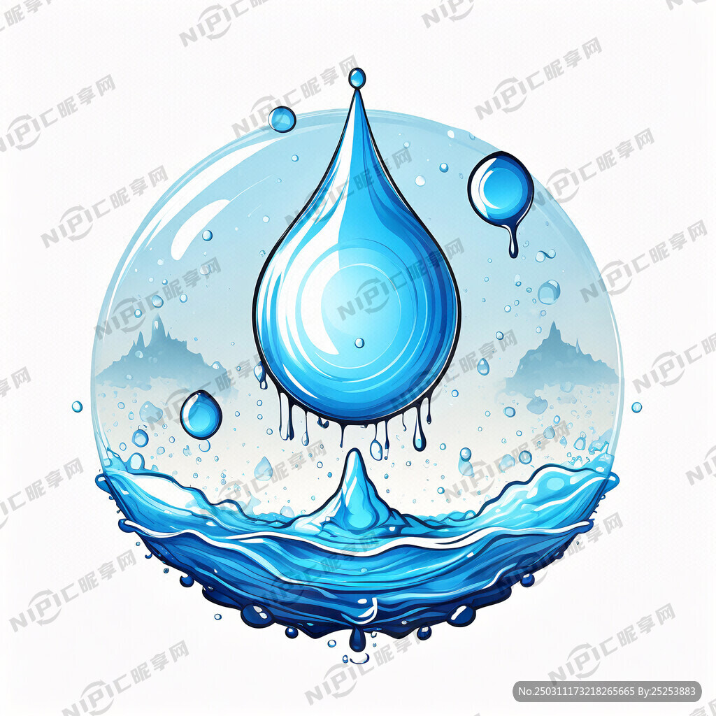 地标 水滴形 蓝色 矢量图