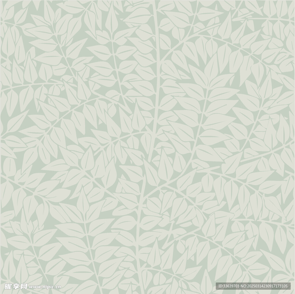 小清新文艺手绘植物叶子北欧插画