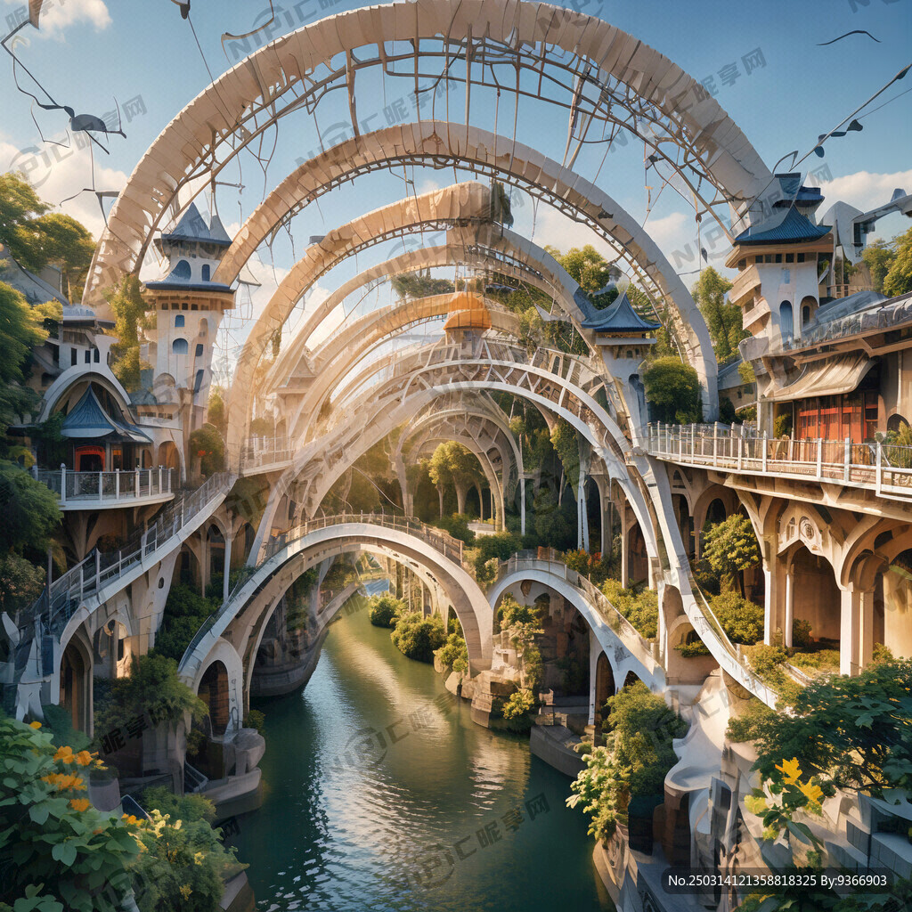 适合旅游景区10米长天桥上拱形