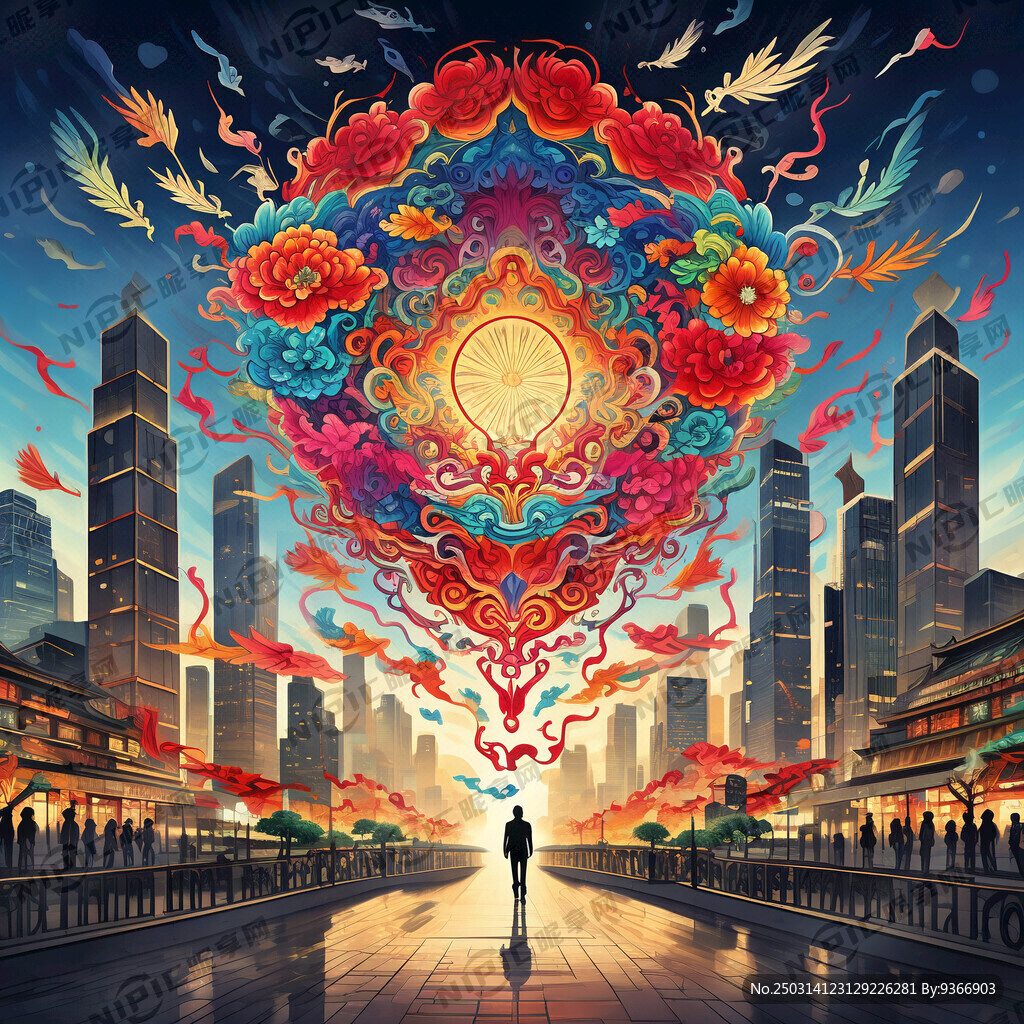 天桥 时空隧道 国风 纸鸢