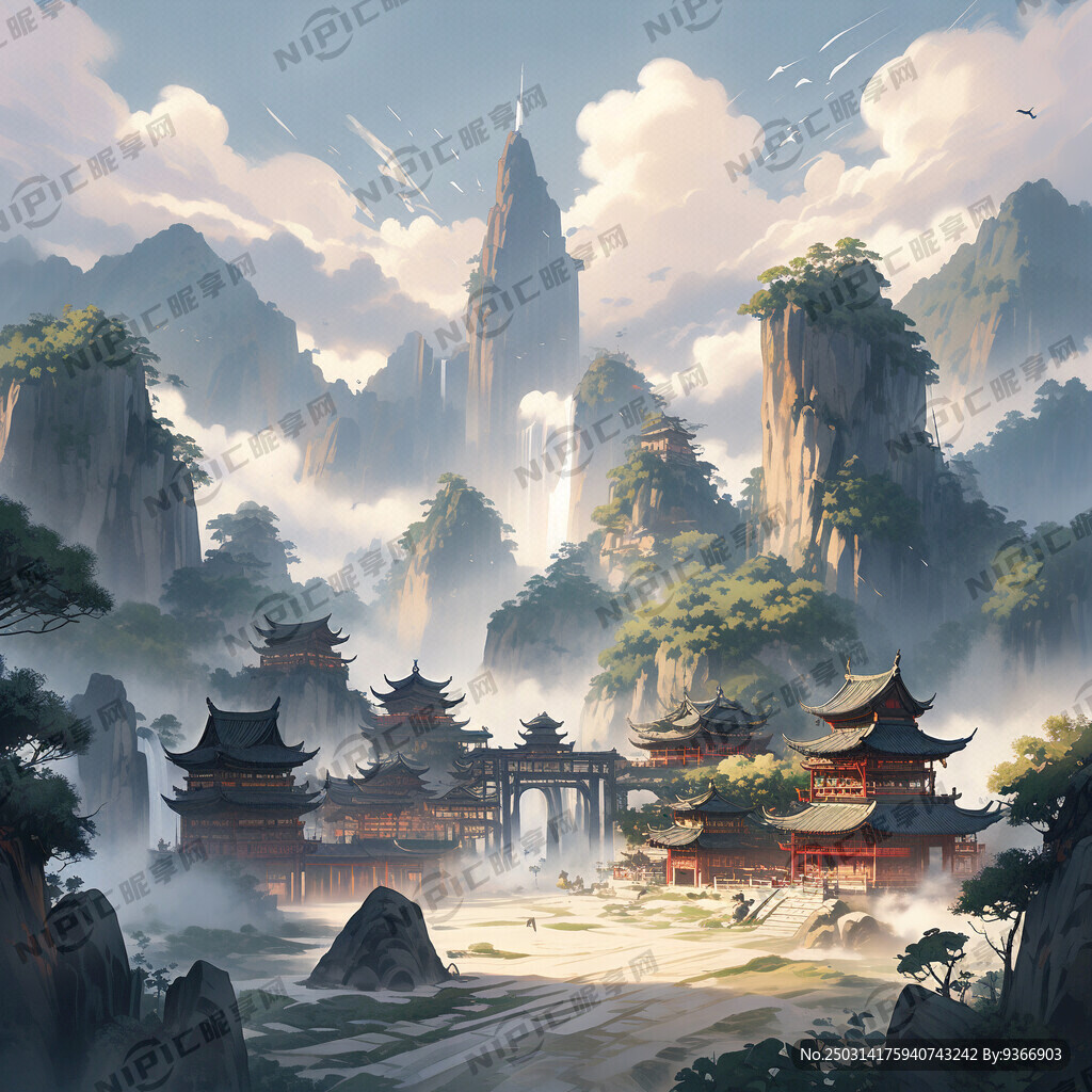 重庆 南山 地标 国潮 画风