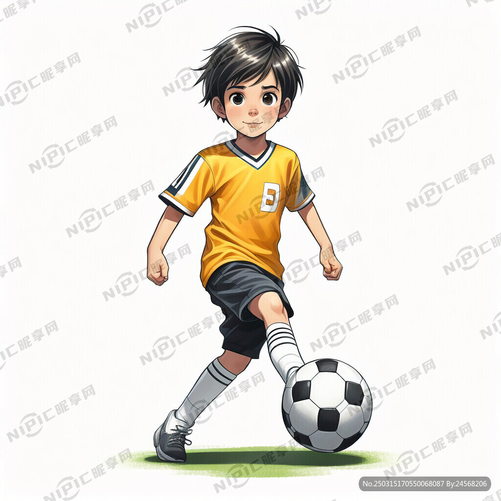 足球小孩 插画 人物 足球