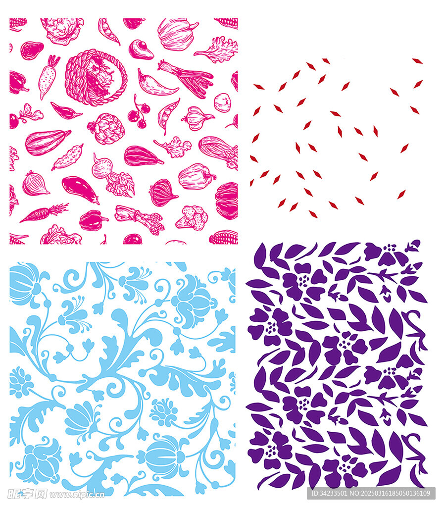 蔬菜 花纹 叶子