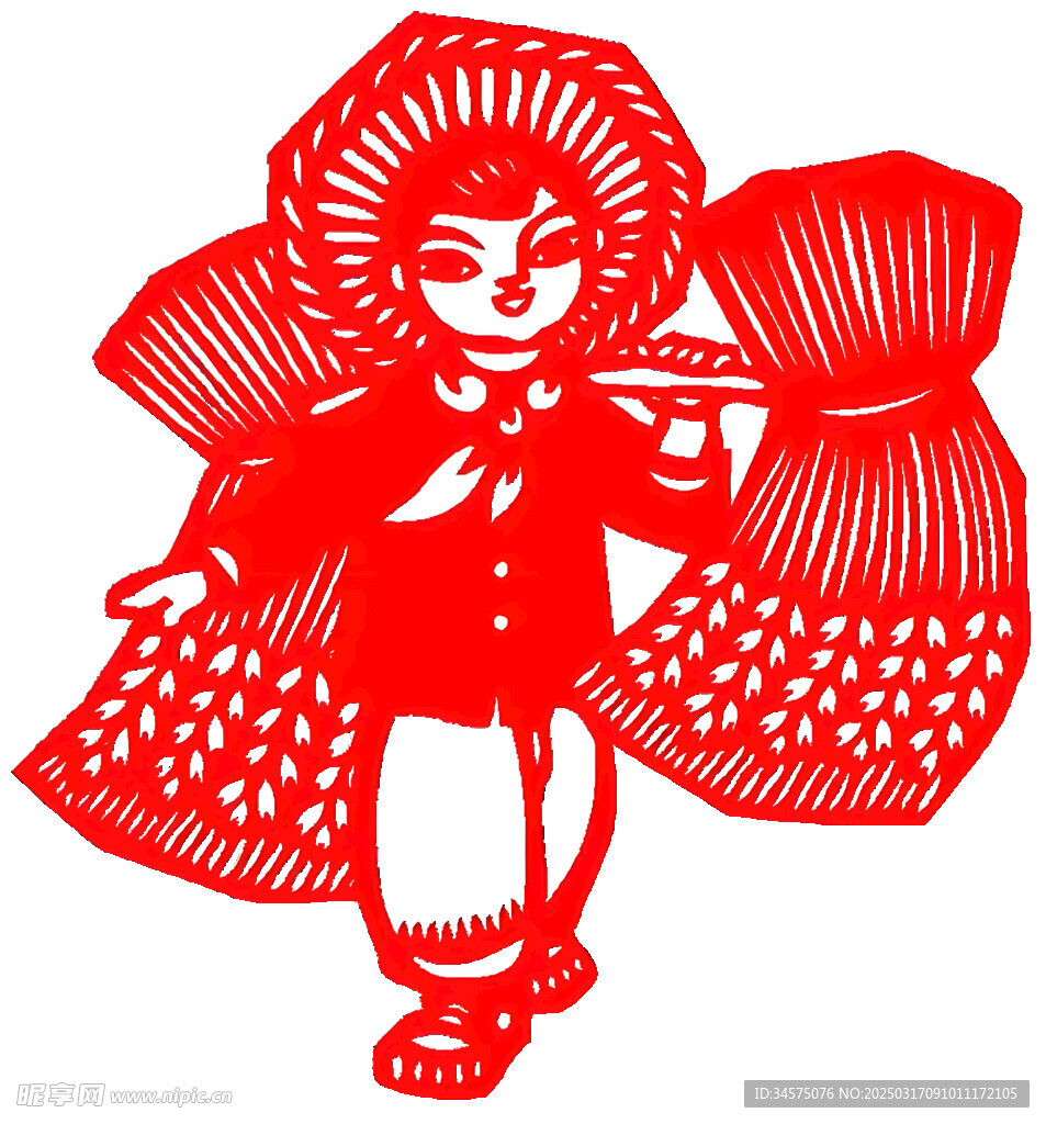 劳动节剪纸文化 