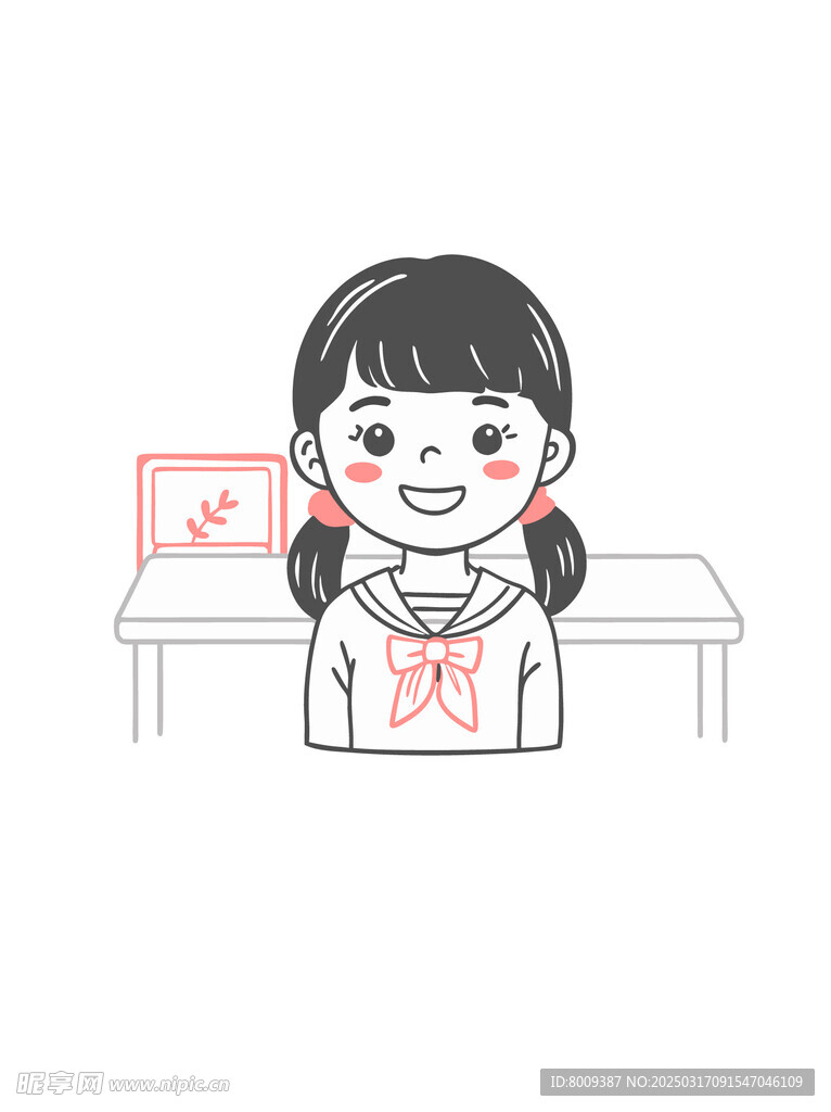 教室里的小学生插画