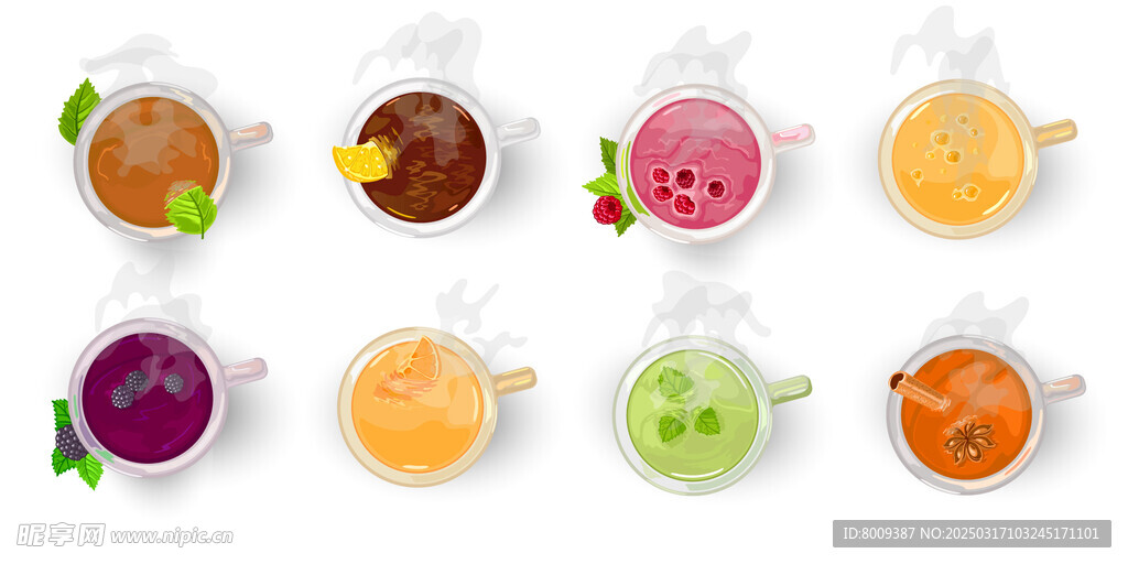 美味果汁卡通插画