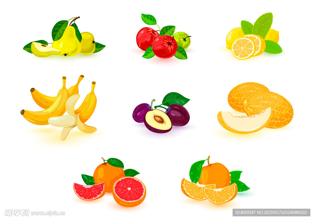 卡通水果矢量插画
