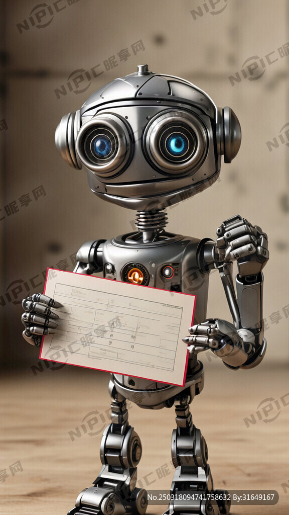 机器人拿着成绩单