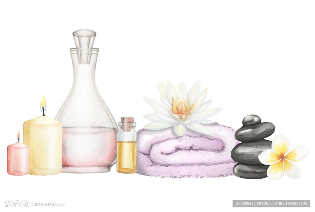 香薰精油矢量插画