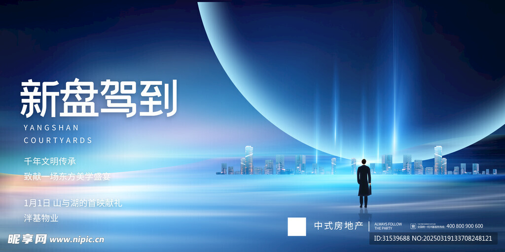 小区物业开盘新盘驾到房地产展板