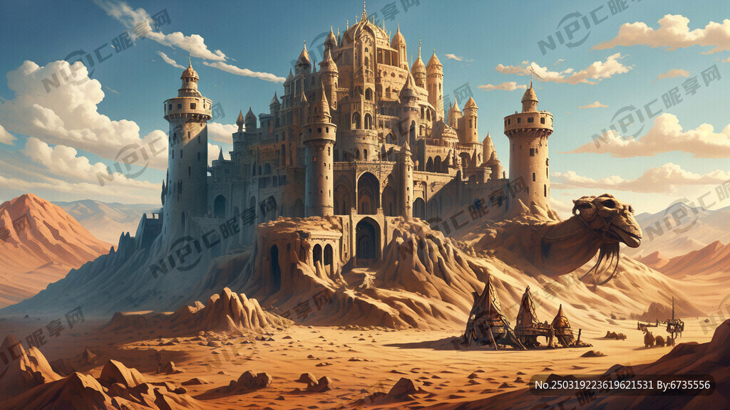要一张西域风格胡插画 城堡
