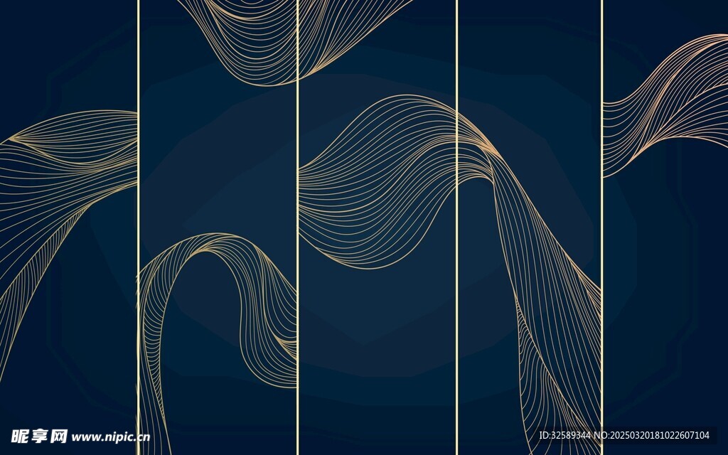 曲线新中式背景墙 