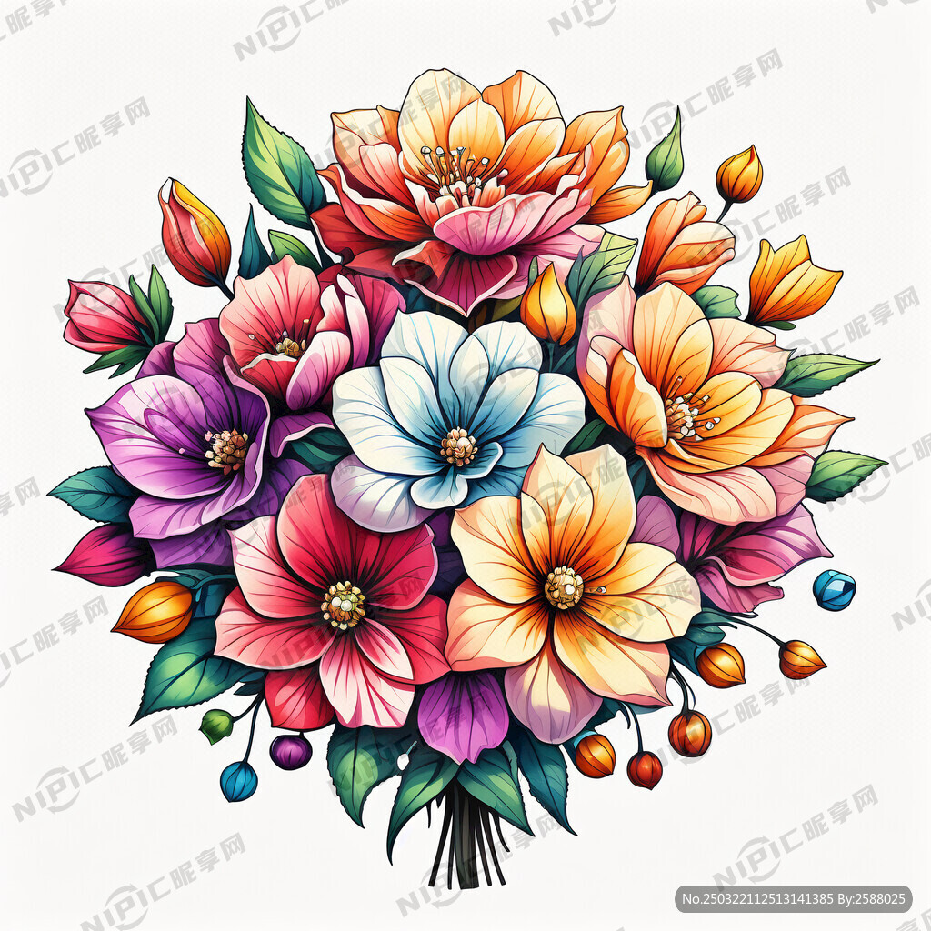 一束盛开的曼陀罗  花朵要生动