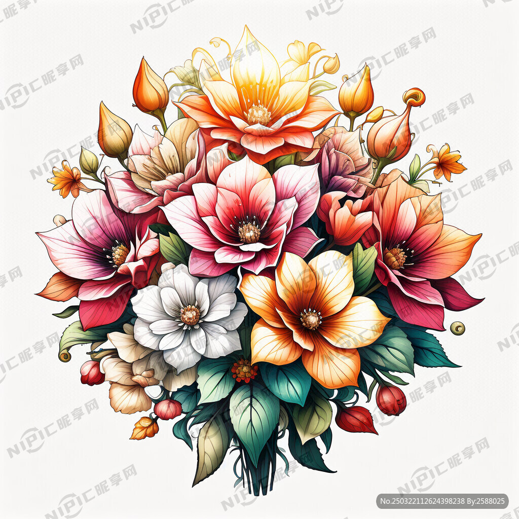 一束盛开的曼陀罗  花朵要生动