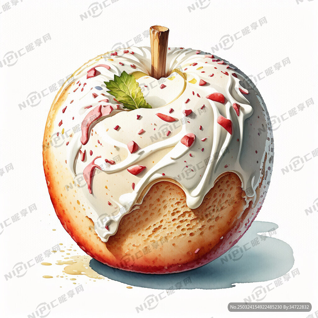 奶油芭乐水彩风格白心