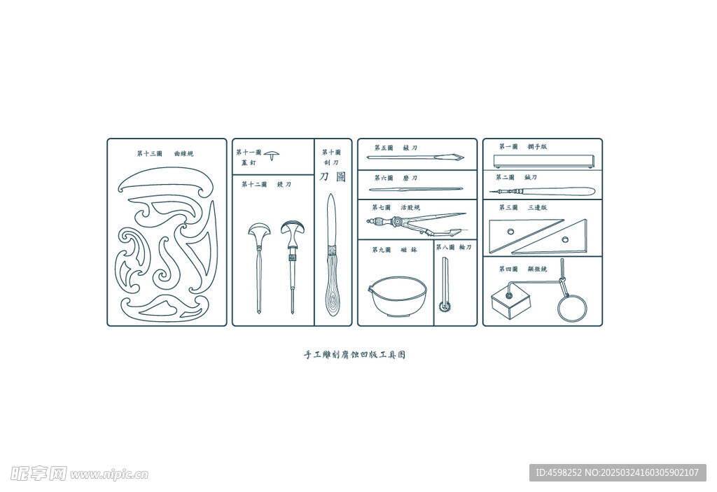 手工雕刻工具图