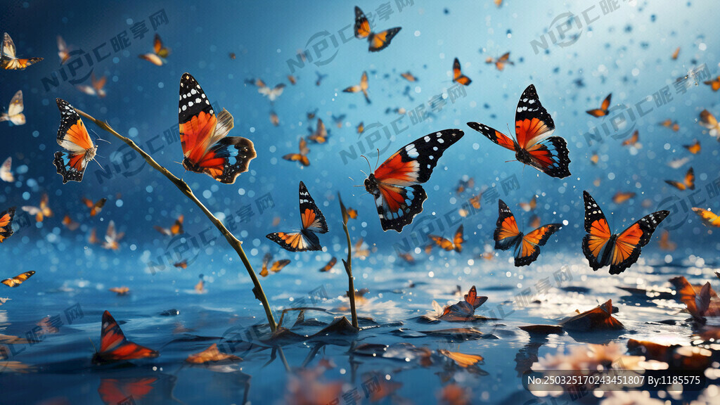 蓝色的天空中 有的展翅欲飞