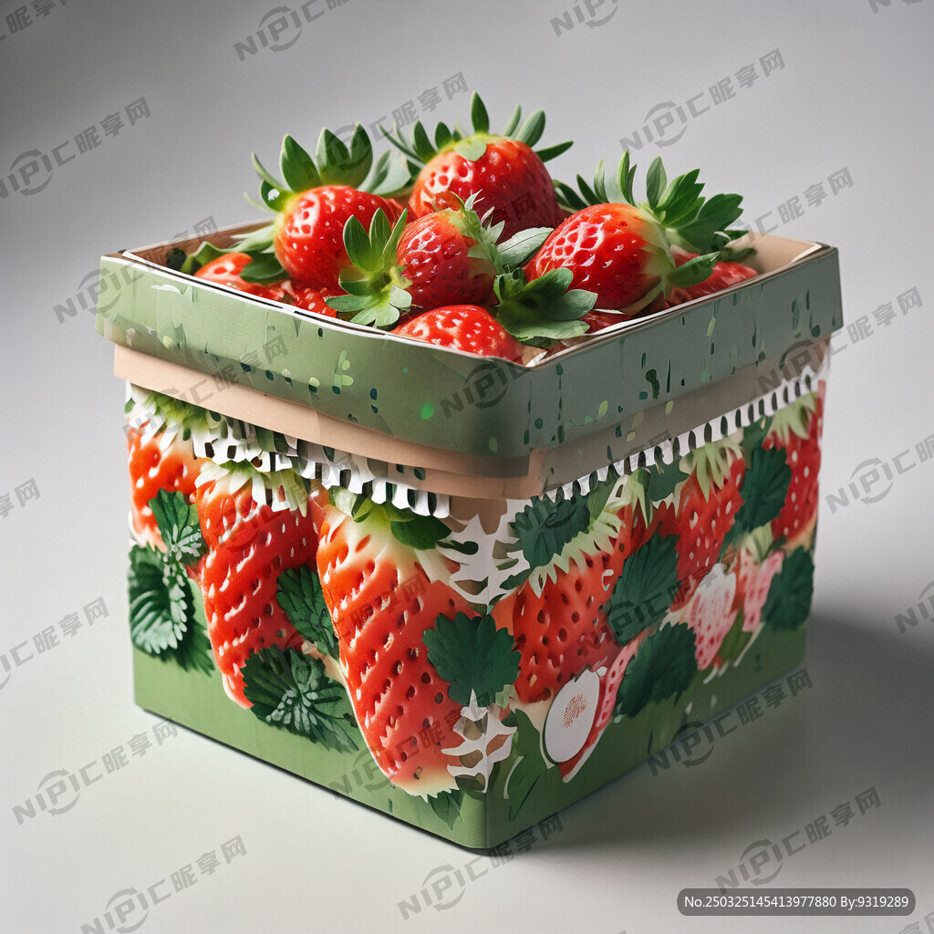 绿色草莓瓦楞纸包装盒