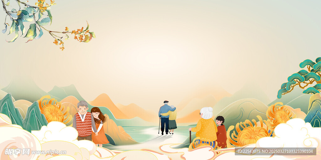 关爱老人背景
