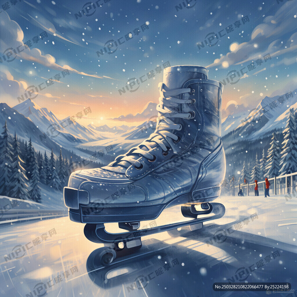 给我生成冰雪溜冰海报