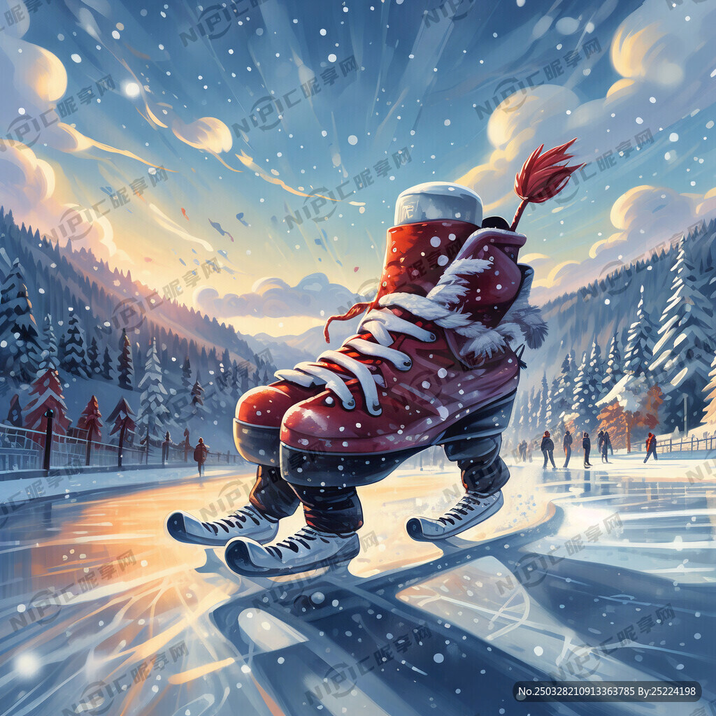 给我生成冰雪溜冰海报