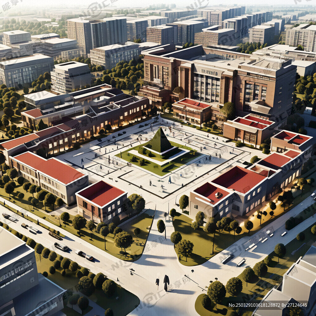 中学校园平面分布总图 包含简介