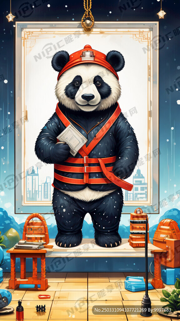 少年宫 安全证书 熊猫元素