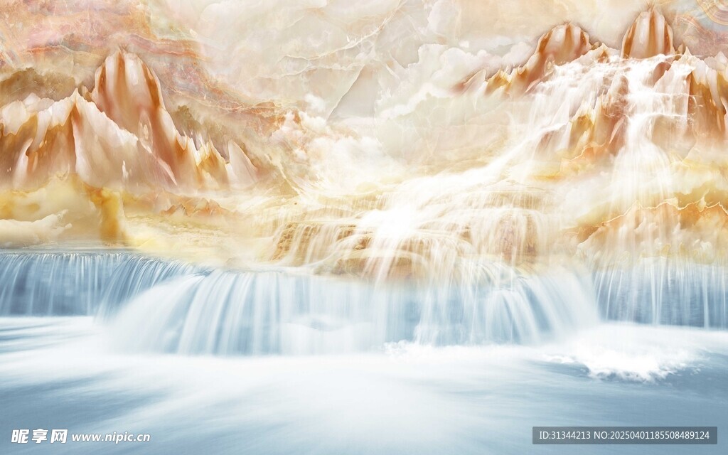 流水生财大理石