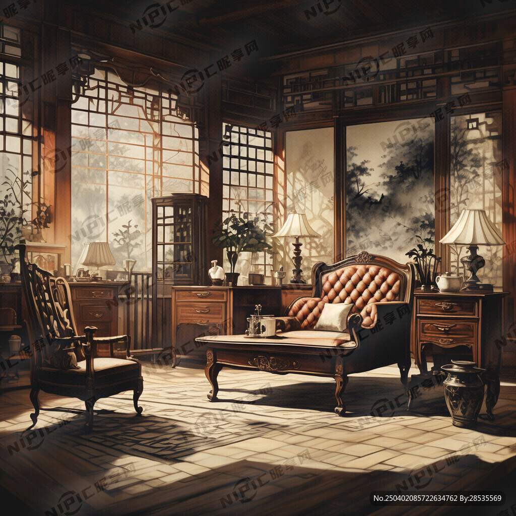 美式中古风家具海报