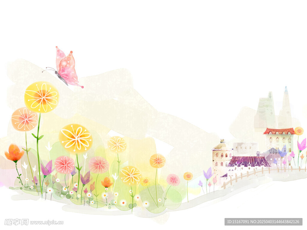 春天手绘插画元素