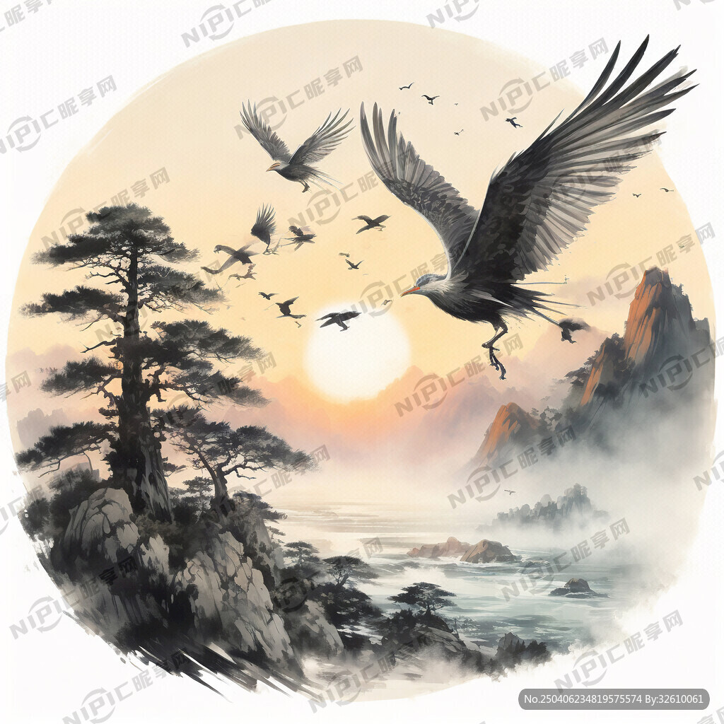 安徽黄山的迎客松在左边