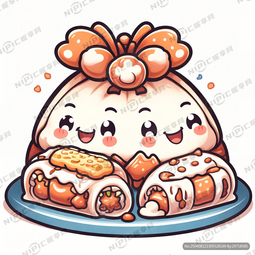 福袋和馄饨生成一个卡通标志