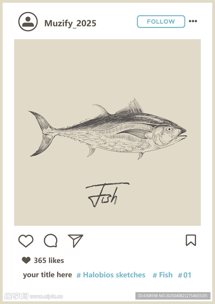 鱼类手绘稿