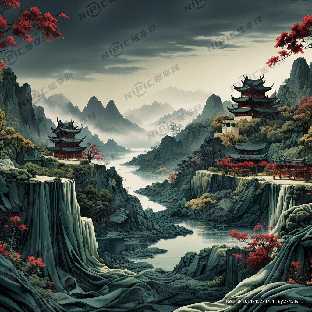 深绿色布匹背景图