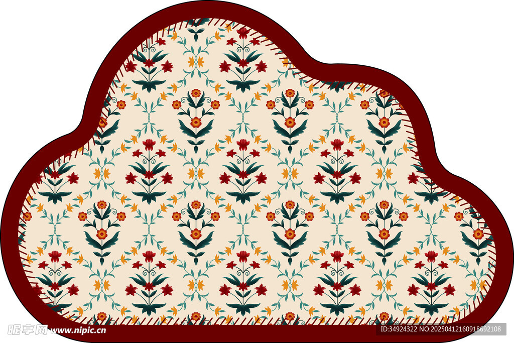 云朵型花卉地毯