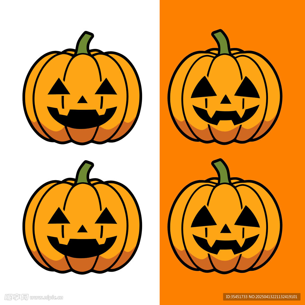 手绘卡通创意南瓜灯